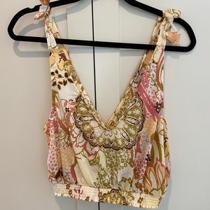🌸 Free People NWT Floral Midriff, S